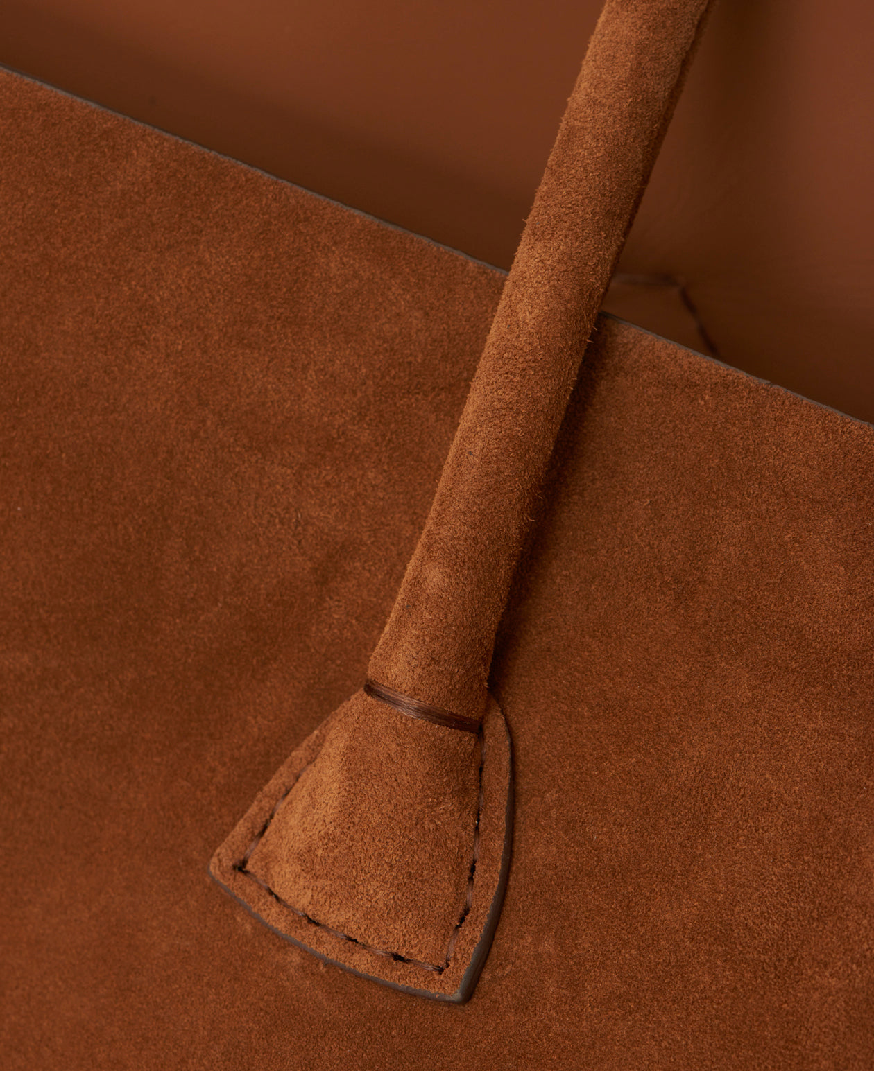 ELSA plain tote - Suede Cognac