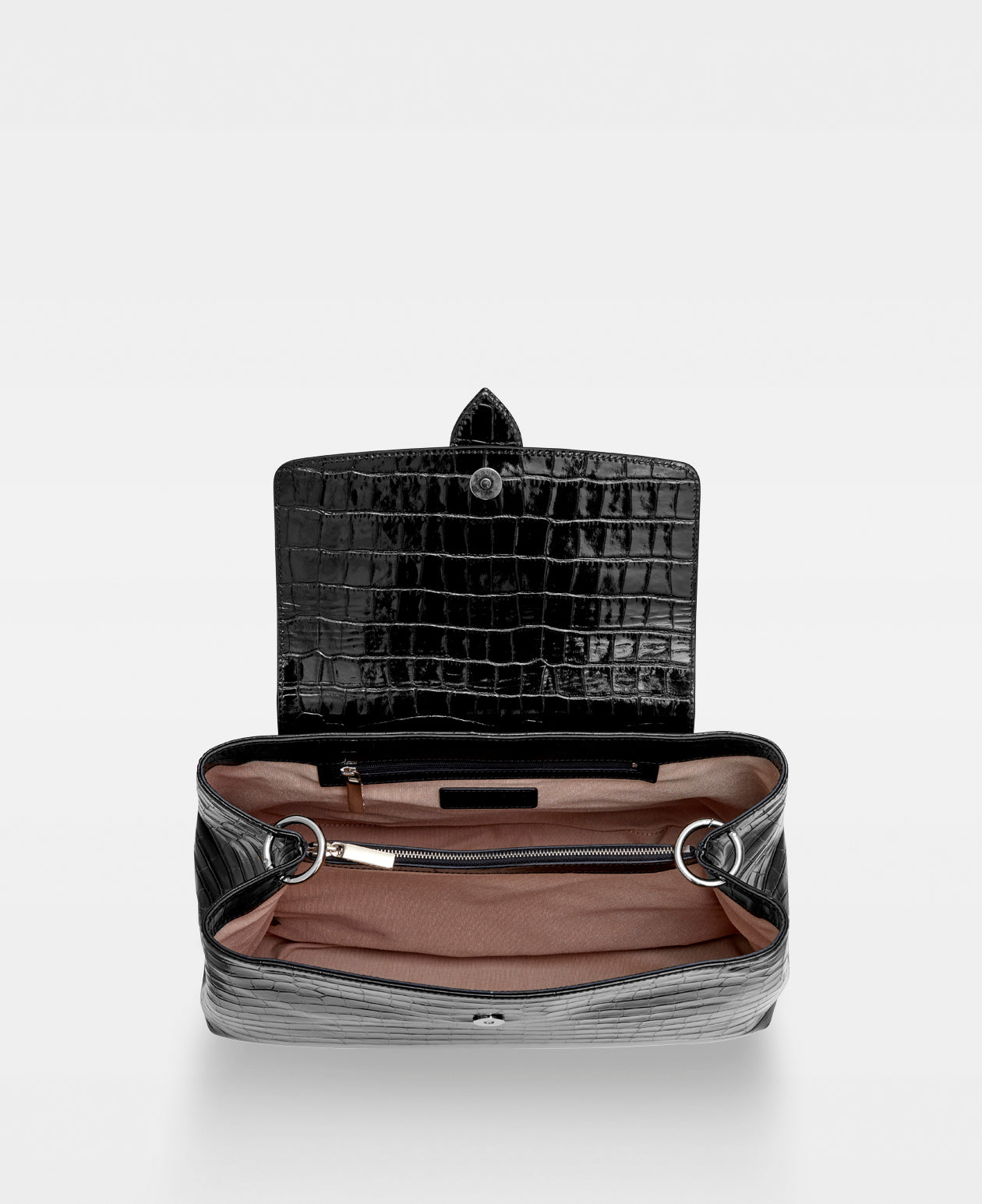 CATHRINE working shoulder bag - Croco Black