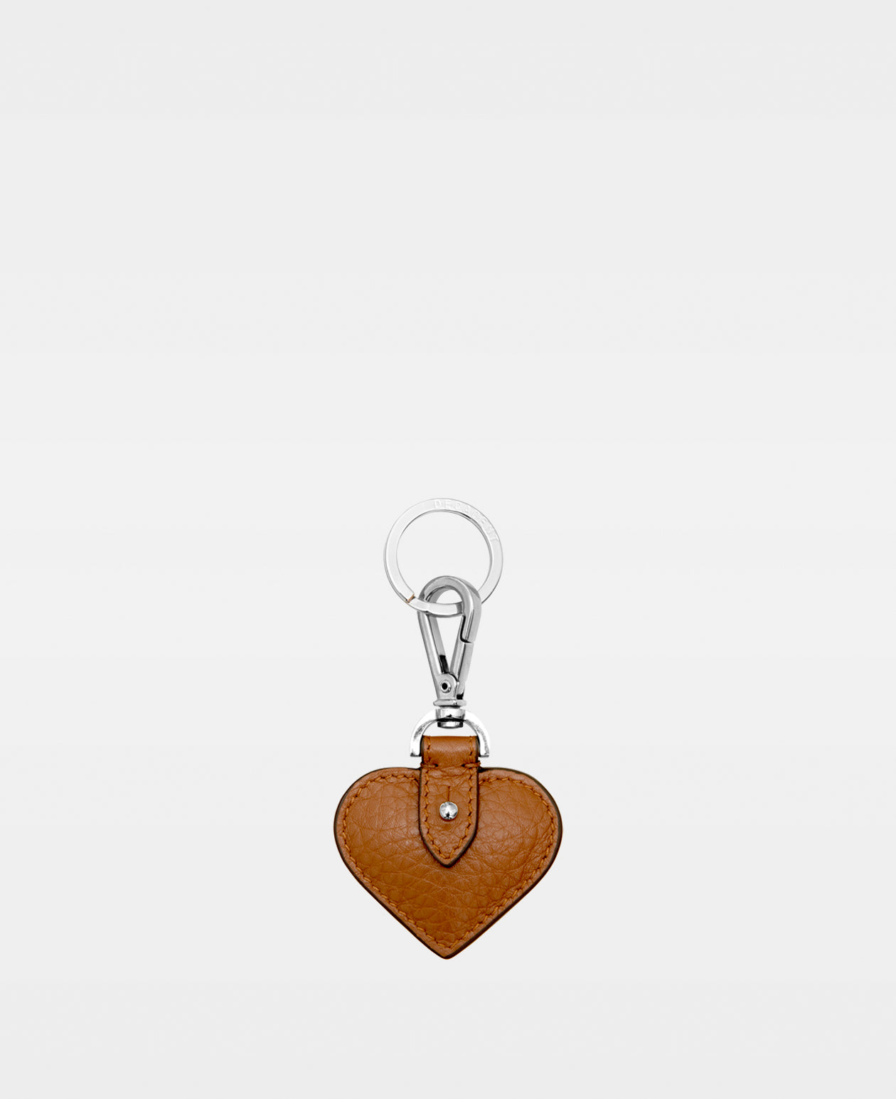 SMALL HEART key ring - Cognac
