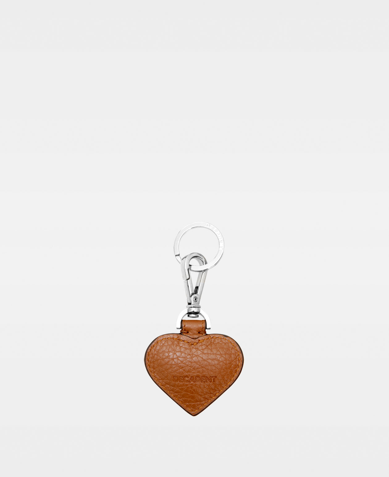 SMALL HEART key ring - Cognac