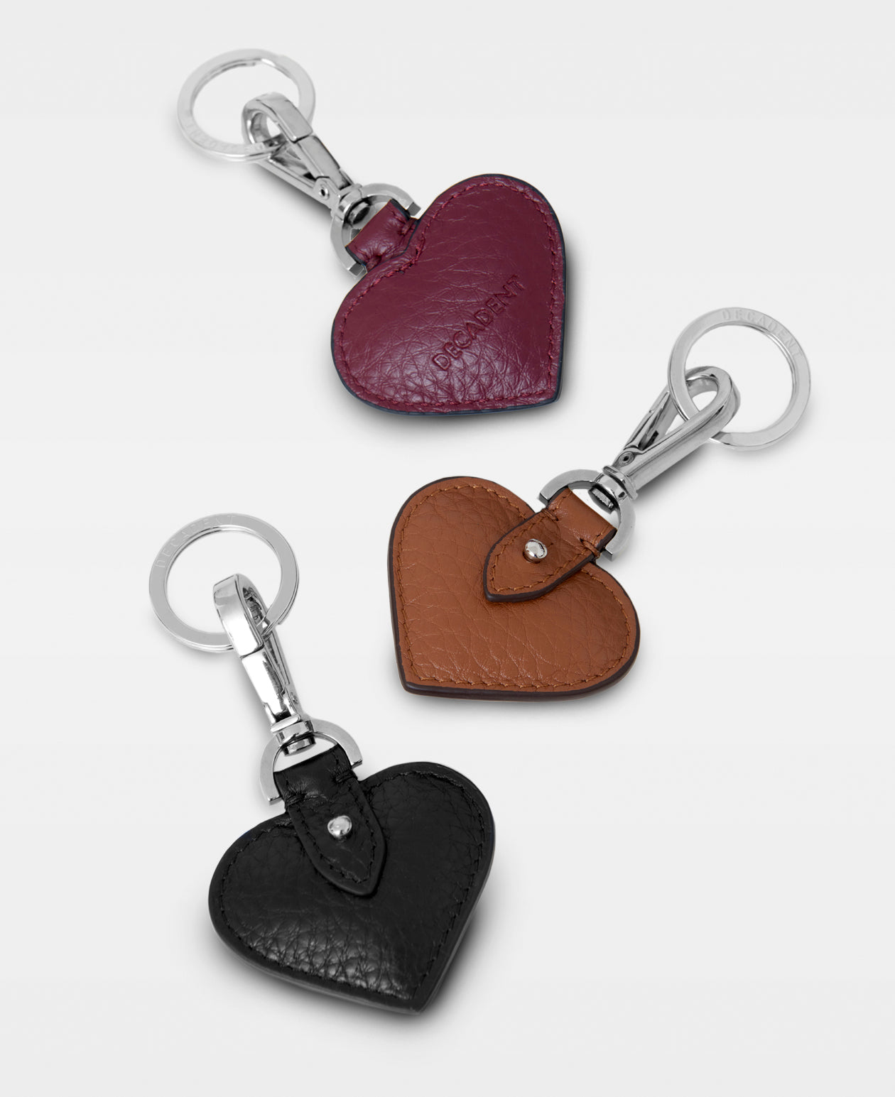 SMALL HEART key ring - Bordeaux