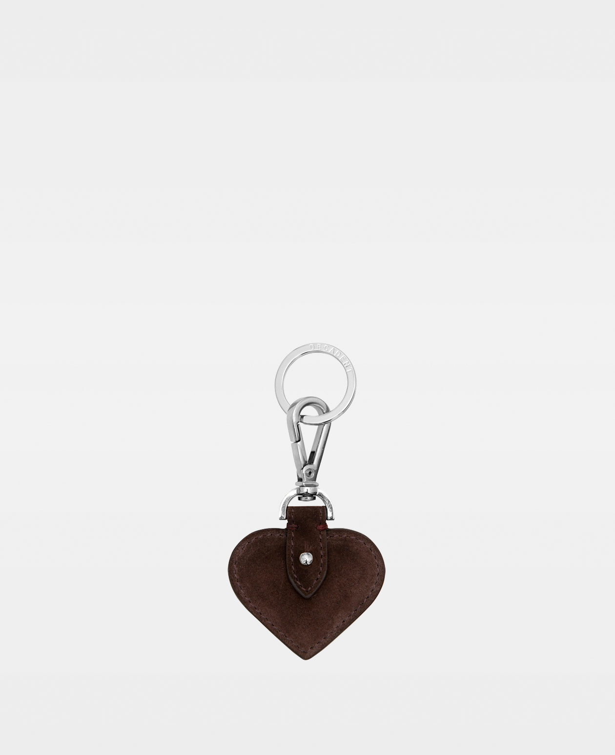 SMALL HEART key ring - Suede Dark Brown
