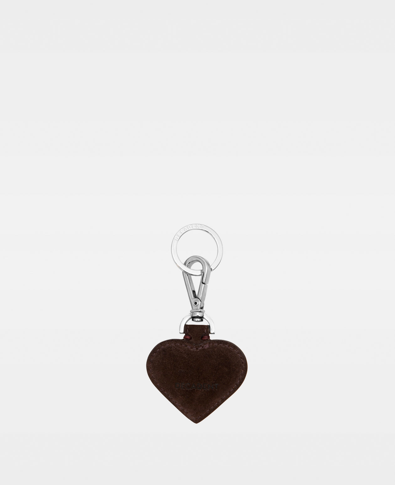 SMALL HEART key ring - Suede Dark Brown
