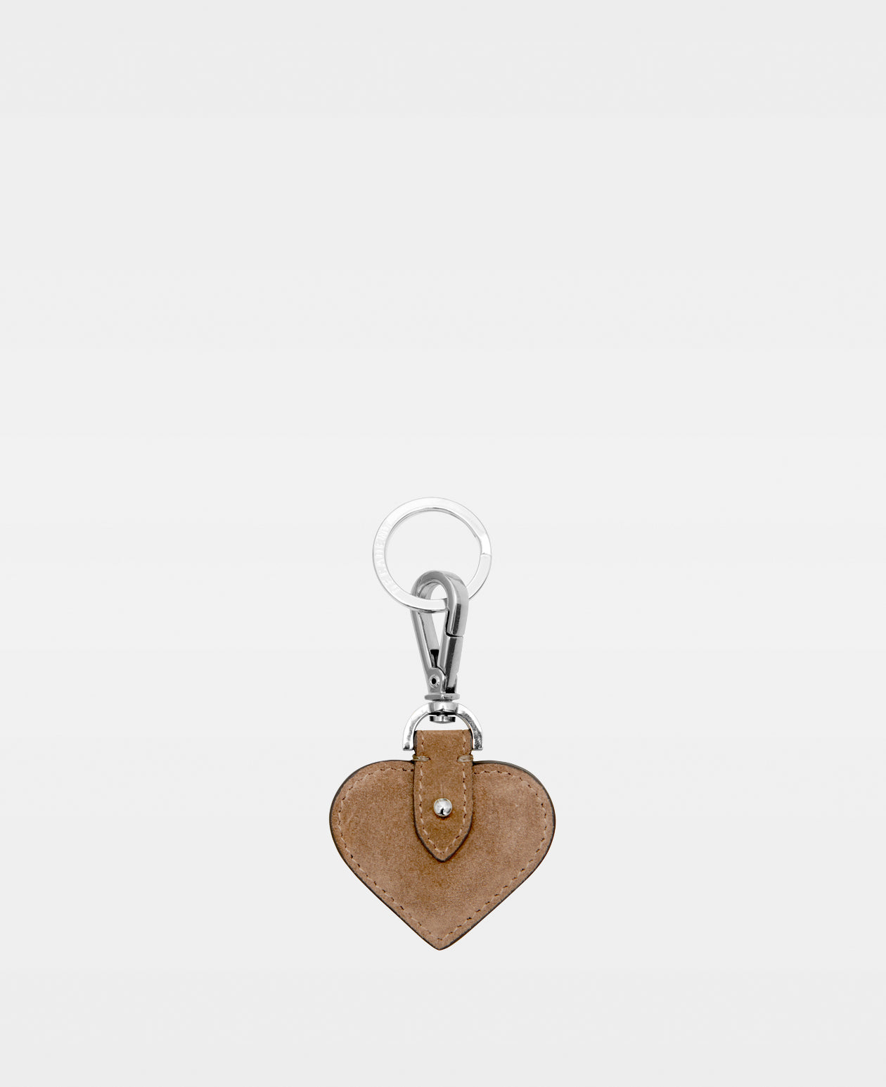 SMALL HEART key ring - Suede Tan