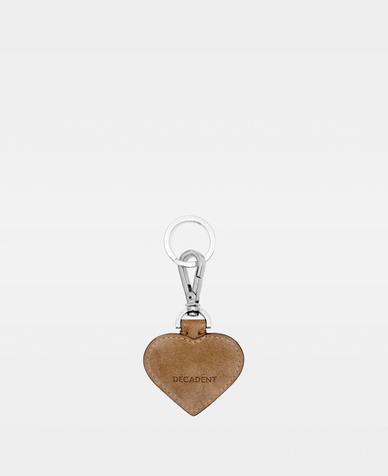 SMALL HEART key ring - Suede Tan