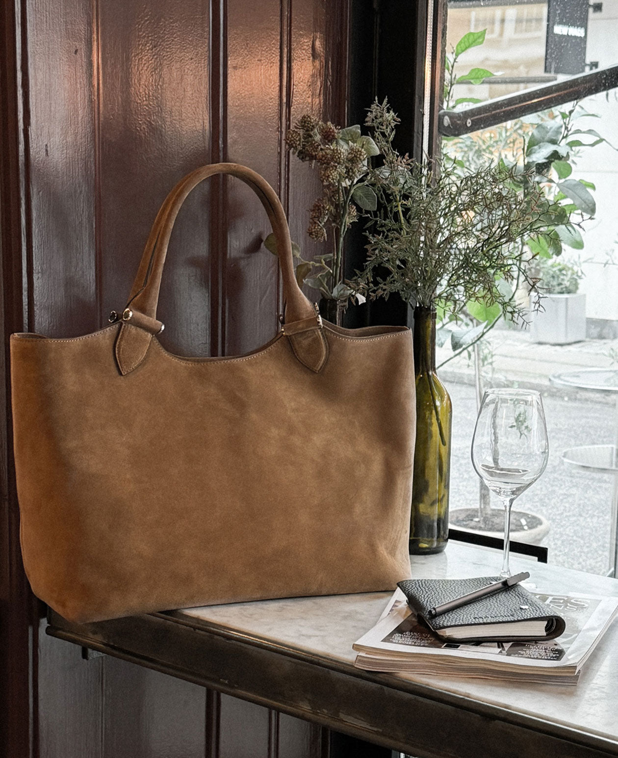 ELOUISE big tote - Suede Tan