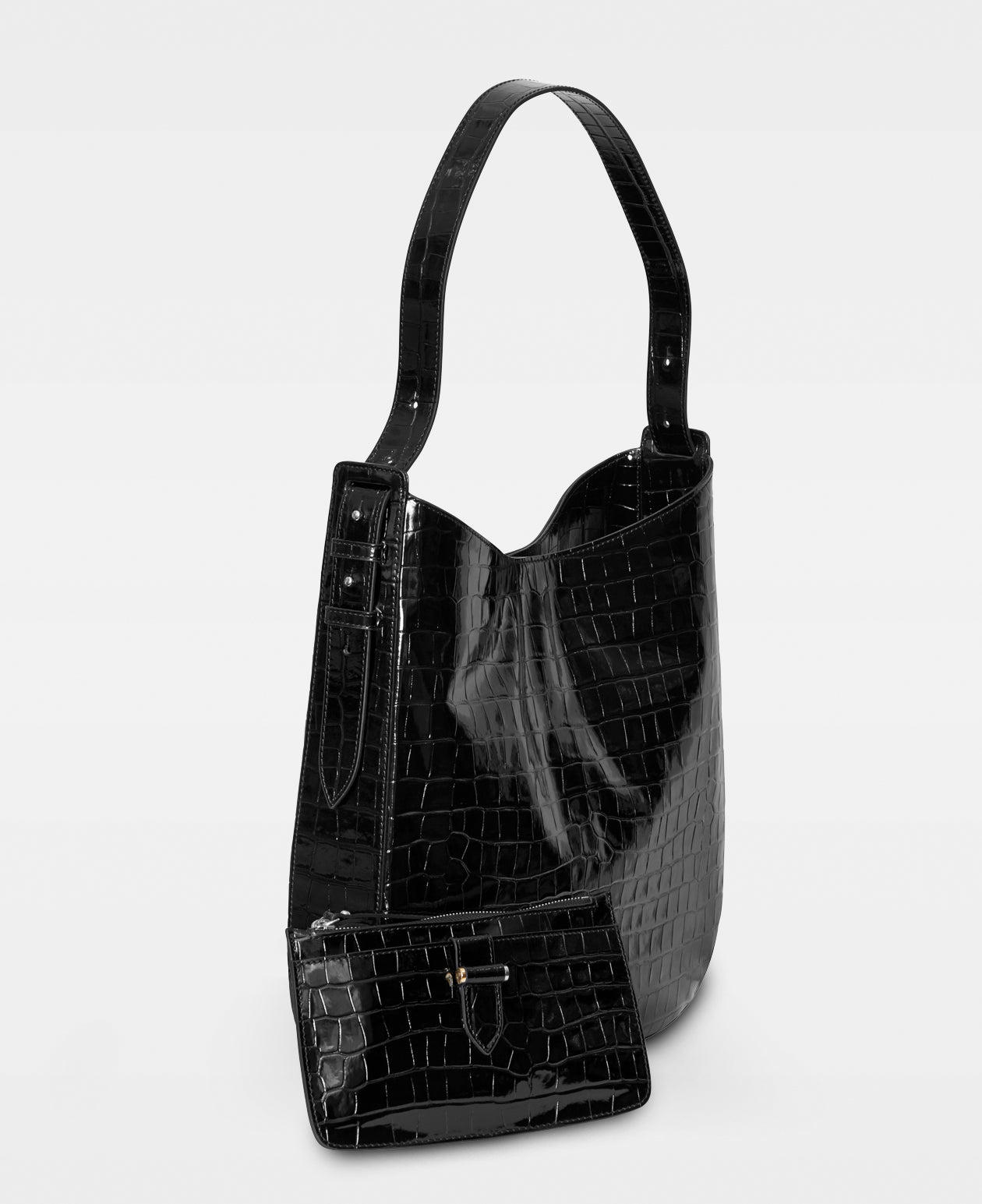 DECADENT COPENHAGEN FARRAH hobo bag Crossbody tasker Croco Black
