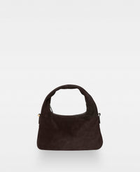 TRACY lille skuldertaske - Suede Dark Brown
