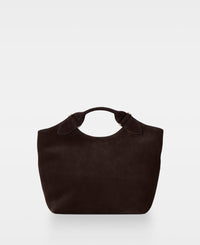TEDDY tote - Suede Dark Brown