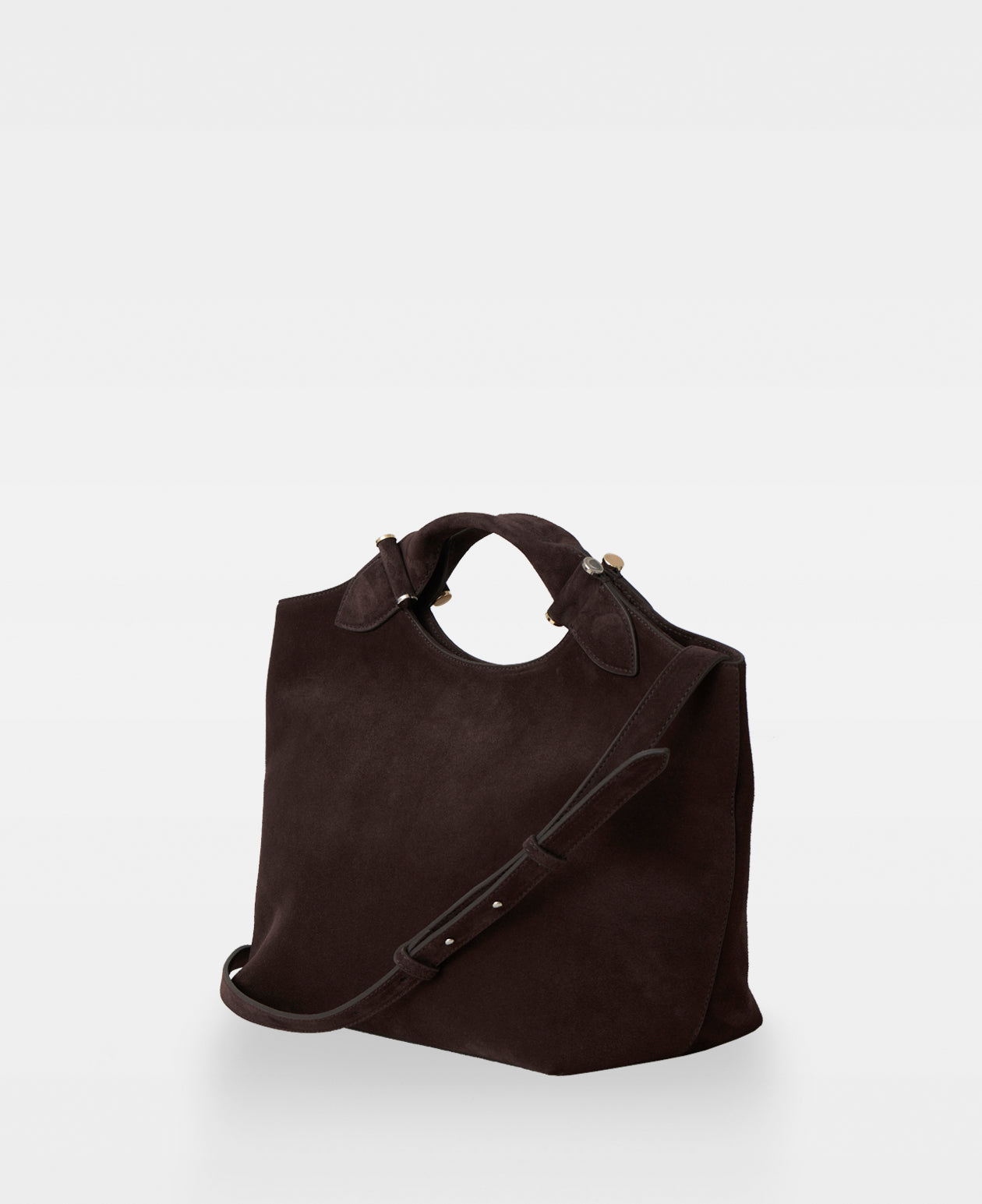 TEDDY tote - Suede Dark Brown