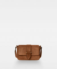 APRIL small crossbody bag - Suede Cognac