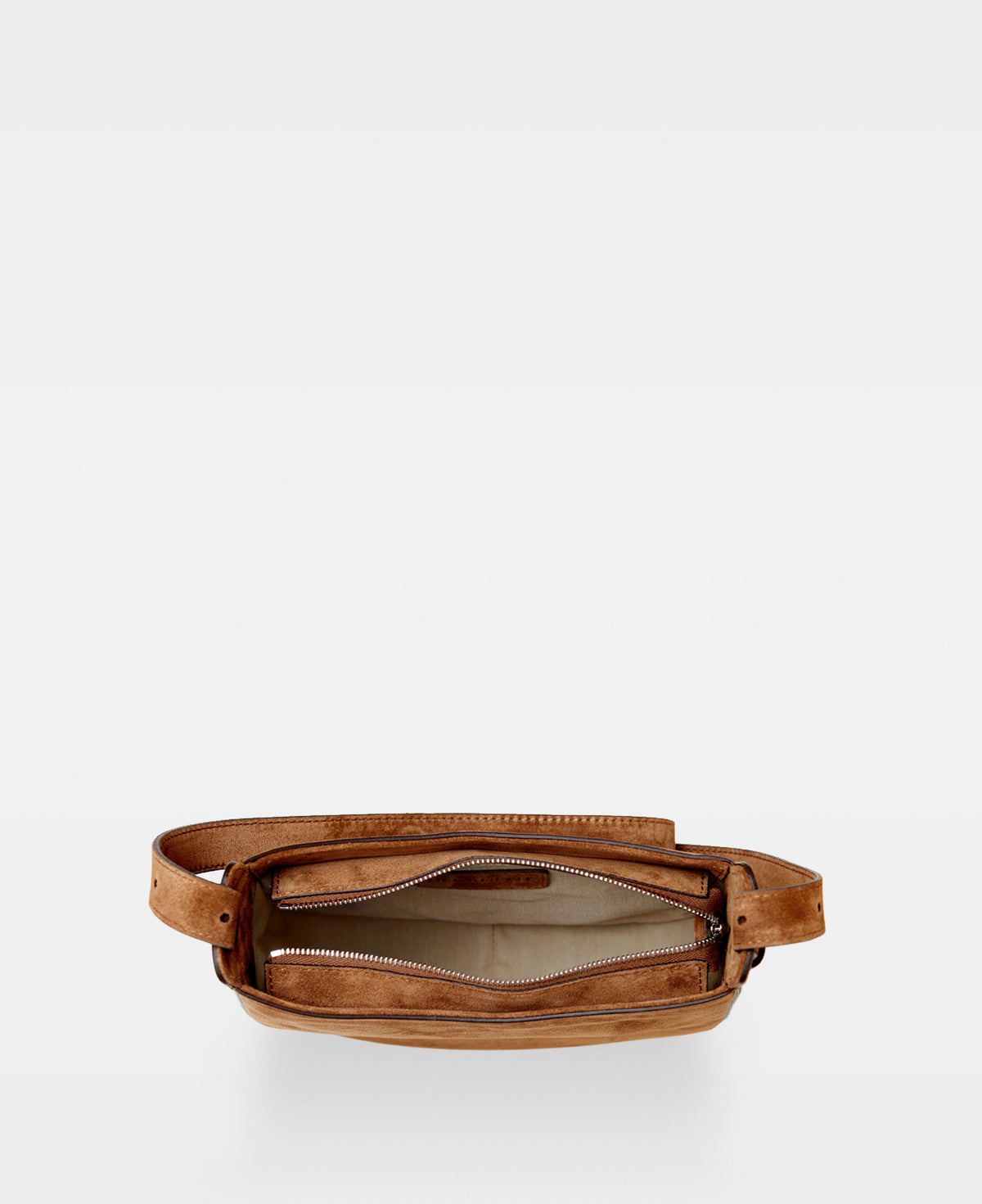 POPPY small hobo bag - Suede Cognac
