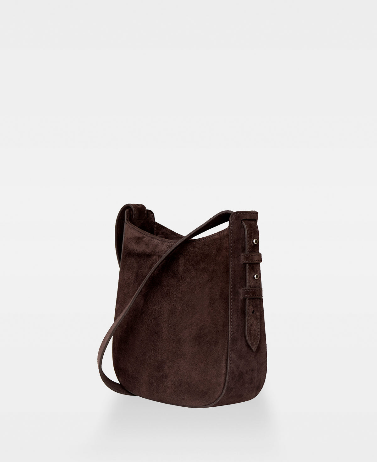 POPPY small hobo bag - Suede Dark Brown