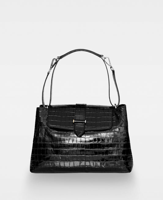 CATHRINE working shoulder bag - Black Croco