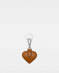SMALL HEART key ring - Cognac