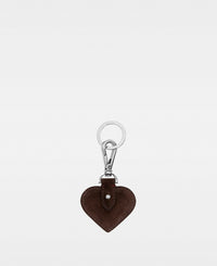 SMALL HEART key ring - Suede Dark Brown