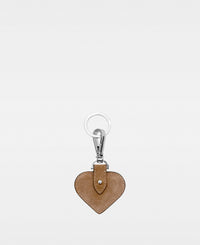 SMALL HEART key ring - Suede Tan