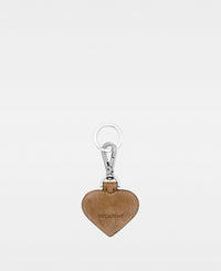 SMALL HEART key ring - Suede Tan