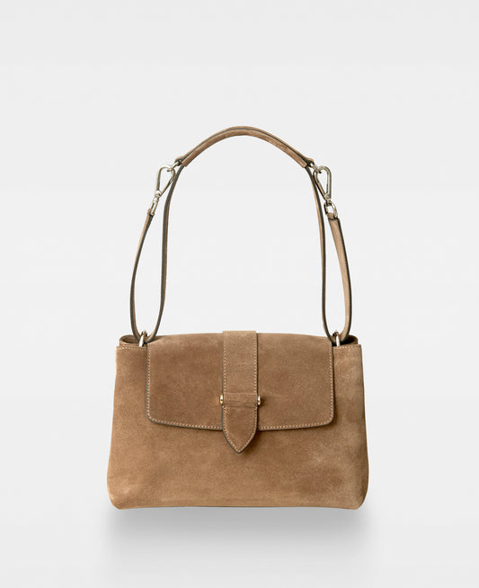 CATHY shoulder bag - Suede Tan