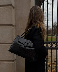 CATHRINE working shoulder bag - Croco Black