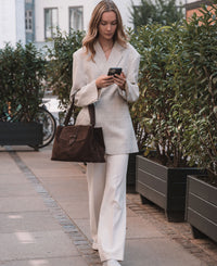 CATHRINE working shoulder bag - Suede Dark Brown