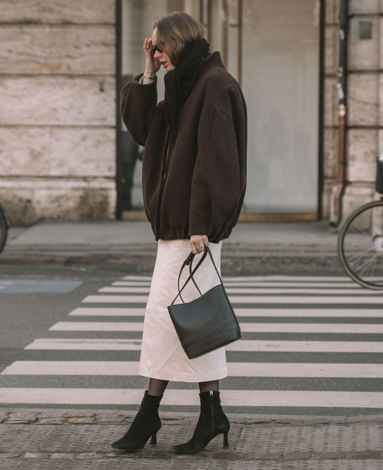 EDITH small bucket bag - Vegetal Black