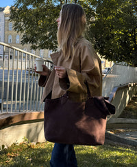 ELOUISE big tote - Suede Dark Brown