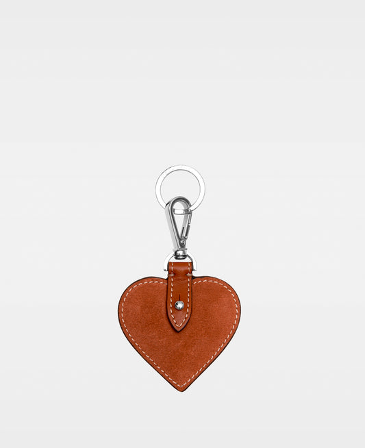 DECADENT COPENHAGEN HEART key ring Nøgleringe Suede Rust Red