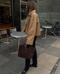 TEDDY tote - Suede Dark Brown