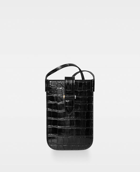 DECADENT COPENHAGEN FIONA mobile crossbody bag Crossbody tasker Croco Black