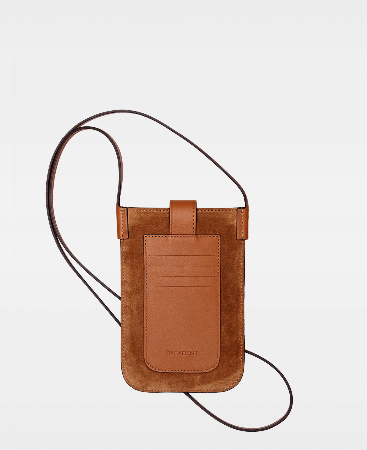 DECADENT COPENHAGEN FIONA mobile crossbody bag Crossbody tasker Suede Cognac