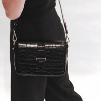NICKY crossbody bag - Croco Black